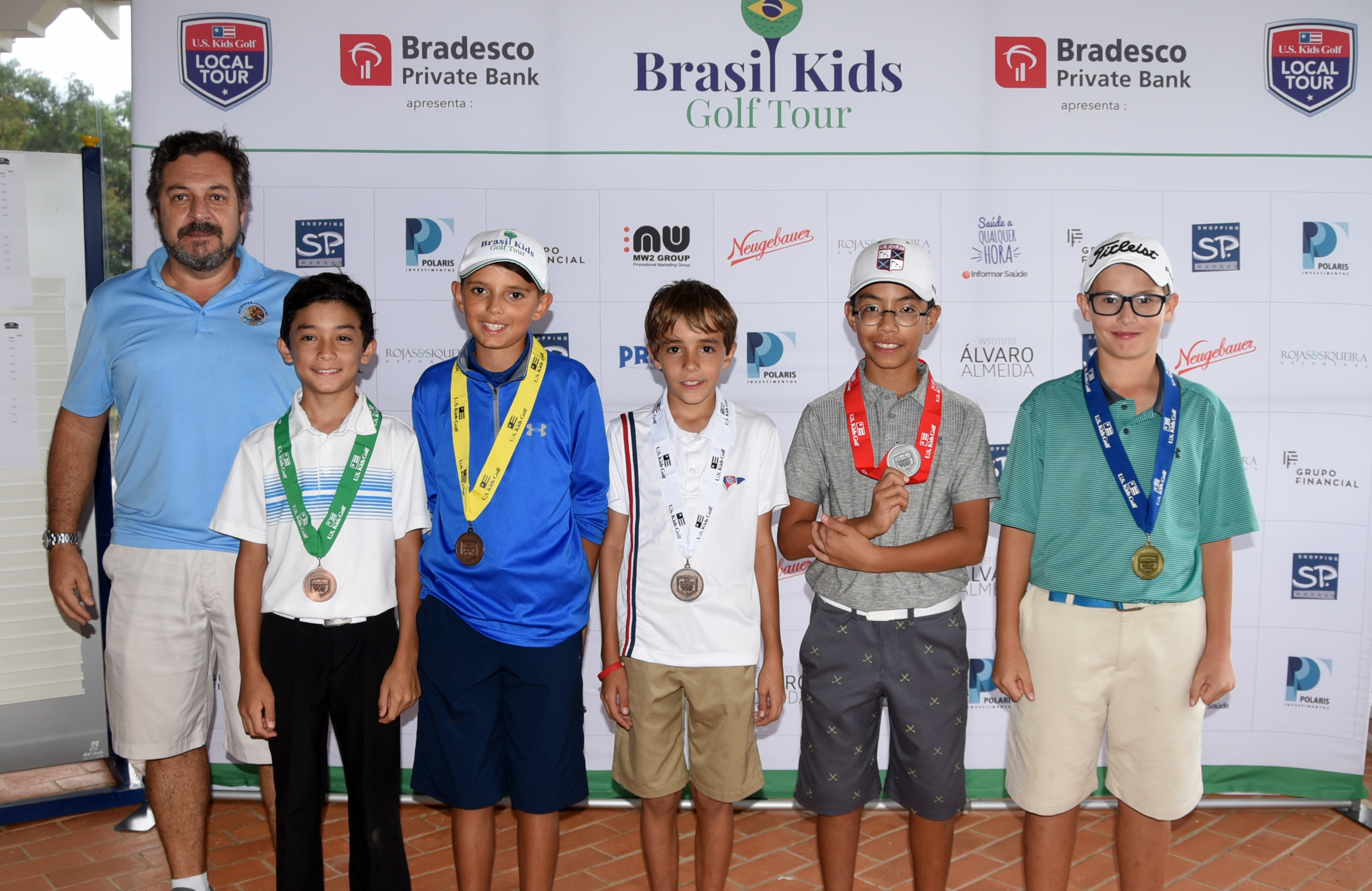 Campeões do Brazil Kids Golf Tour 2018 nas etapas do Fazenda Grama e Baroneza