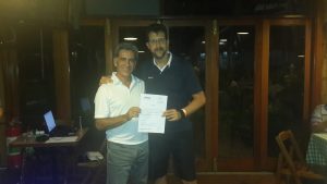 Fernando Vieira e Renê Marzagão, ganhador do pacote da Golf Travel