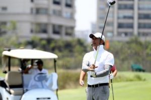 O ator Marcos Pasquim durante a partida de golfe Foto: Gustavo Garrett/CBG