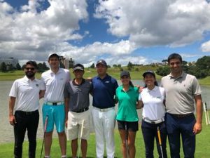 Miyamura, Celestino, Park, Choi, Beatriz, Laura e o pro Tiago Andrade  Foto: Divulgação