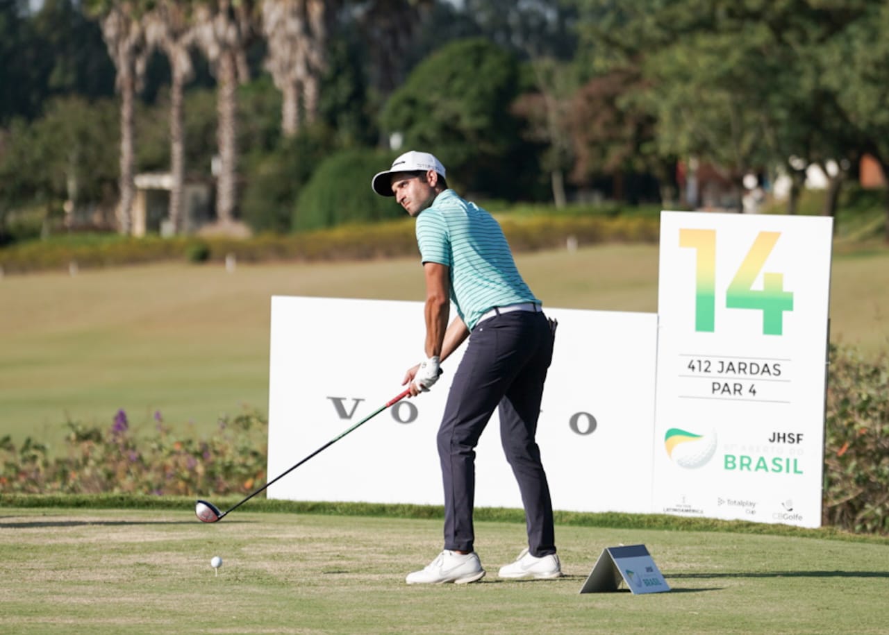 Argentino Jaime Lopez Rivarola na liderança do 7º JHSF Aberto do Brasil, na Fazenda Boa Vista