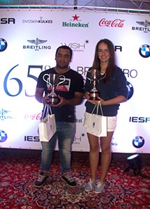 Juan Alvarez e Priscilla Schmid Fabini, vencedores do 65o. Sul-Brasileiro de Golfe IESA BMW