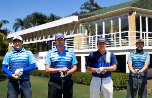 Schulze, Lobato, Muniz e Olearo, do Terras de São José: equipe campeã. Montagem com fotos de Thais Pastor e Ricardo Fonseca/F2