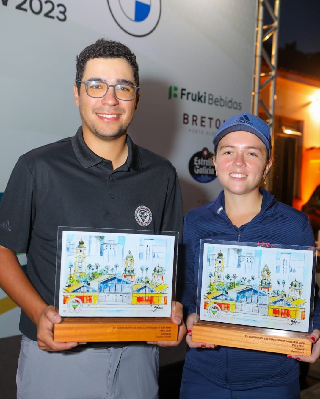 Matheus Balestrin e Michelle Melandri, do Chile, campeões do 73º Campeonato Aberto Sul-Brasileiro de Golfe