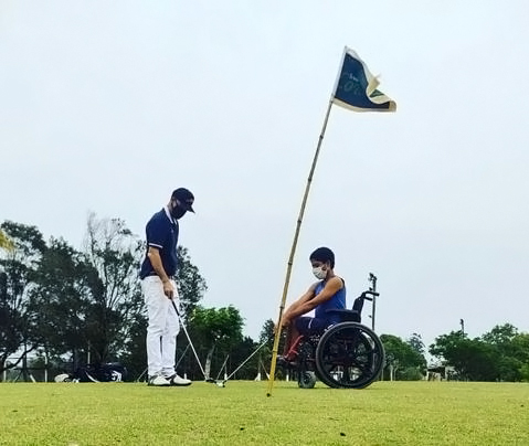 Paragolfe em Bagé, no Rio Grande do Sul, com o golfista Thomaz Segredo