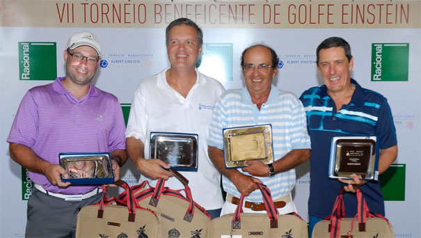 Carlos Brunetti, Elver Colombo, Fernando Pascoal e Wilson Correa vencem o 7º Torneio Beneficente de Golfe do Einstein